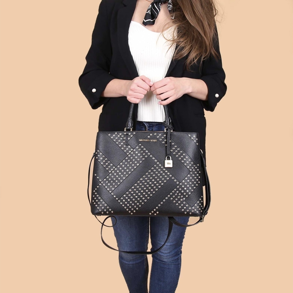 Michael Kors Black Quilted Tote Bag